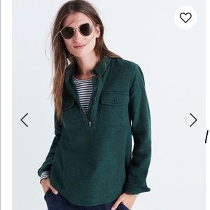 Madewell Flannel Zip Top Pullover - M